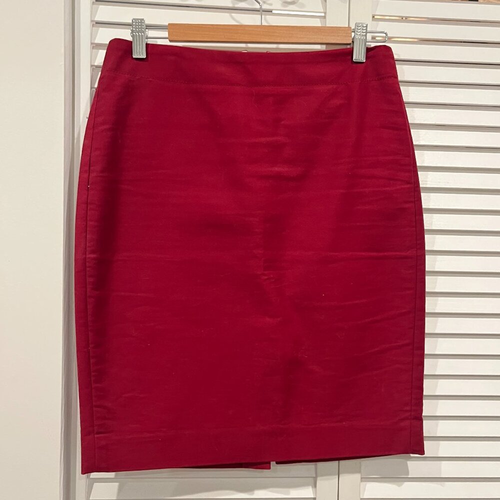 J. Crew red No. 2 Pencil cotton skirt SIZE 4